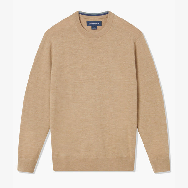 Preston Crewneck Sweater - Sand Heather, fabric swatch closeup