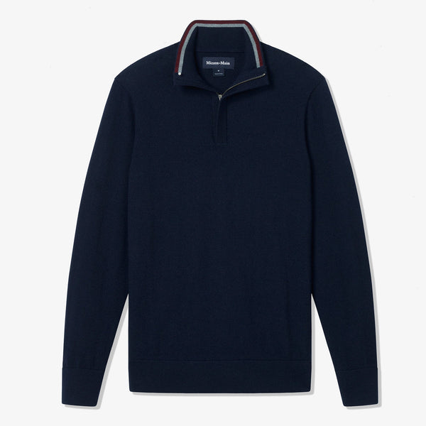 Preston Quarter Zip - Navy Solid, fabric swatch closeup