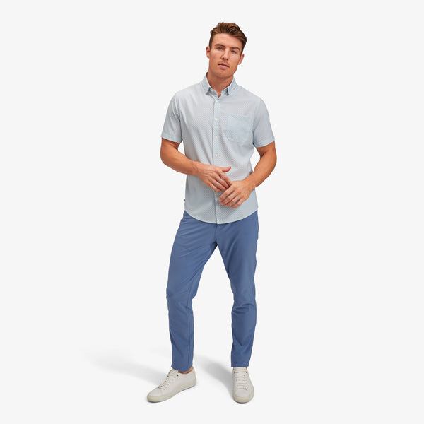 Leeward Short Sleeve - Light Blue Diamond&nbsp;Print, lifestyle/model photo