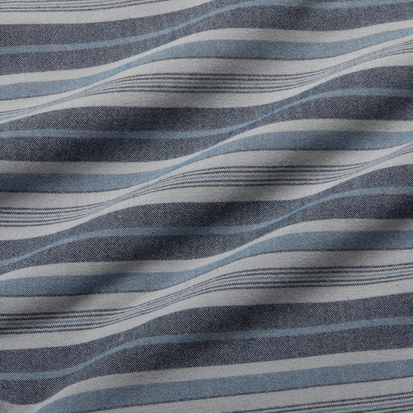 City Flannel - Navy Horizontal Stripe, fabric swatch closeup