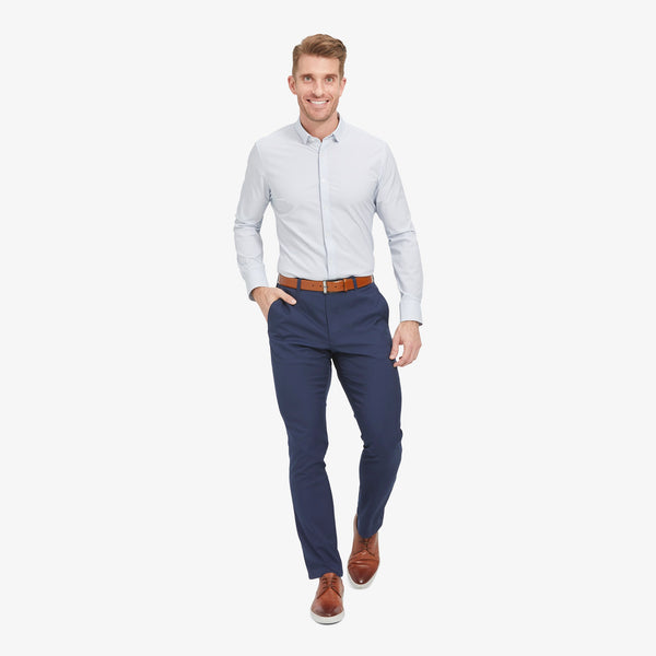 Leeward Dress Shirt - White Navy Plus&nbsp;Print, lifestyle/model photo