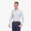 Leeward Dress Shirt - White Navy Plus Print, featured product shot