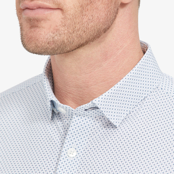 Leeward Dress Shirt - White Navy Plus&nbsp;Print, lifestyle/model photo