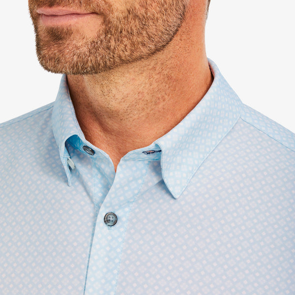 Leeward Short Sleeve - Light Blue Geo&nbsp;Print, lifestyle/model photo