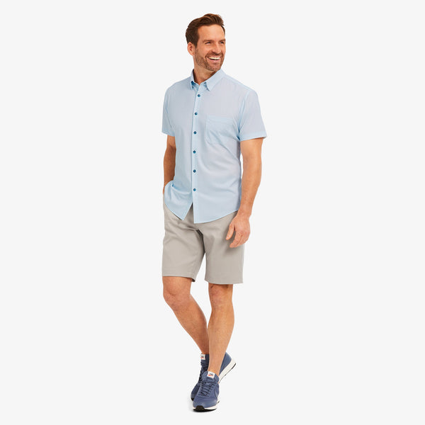 Leeward Short Sleeve - Light Blue Geo&nbsp;Print, lifestyle/model photo