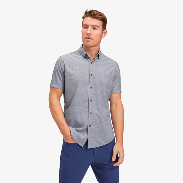 Leeward Short Sleeve - Blue Circle Mini Stripe&nbsp;Print, featured product shot