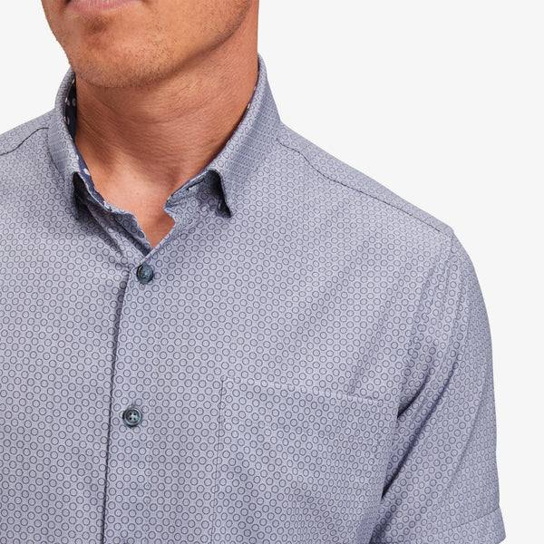 Leeward Short Sleeve - Blue Circle Mini Stripe&nbsp;Print, lifestyle/model photo