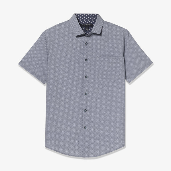 Leeward Short Sleeve - Blue Circle Mini Stripe&nbsp;Print, lifestyle/model photo