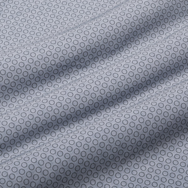 Leeward Short Sleeve - Blue Circle Mini Stripe&nbsp;Print, fabric swatch closeup