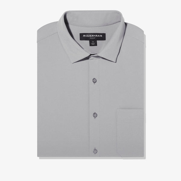 Leeward No Tuck Dress Shirt - Solid Gray, lifestyle/model photo