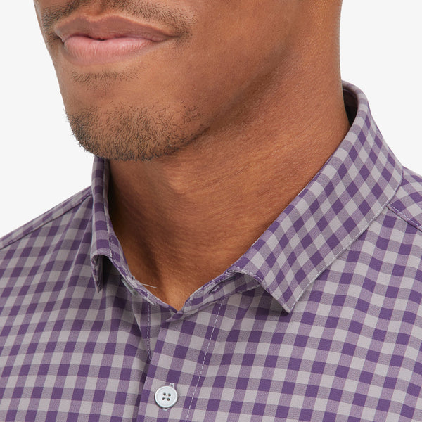 Leeward Dress Shirt - Purple Gray Gingham&nbsp;Check, lifestyle/model photo