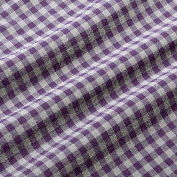 Leeward Dress Shirt - Purple Gray Gingham&nbsp;Check, fabric swatch closeup