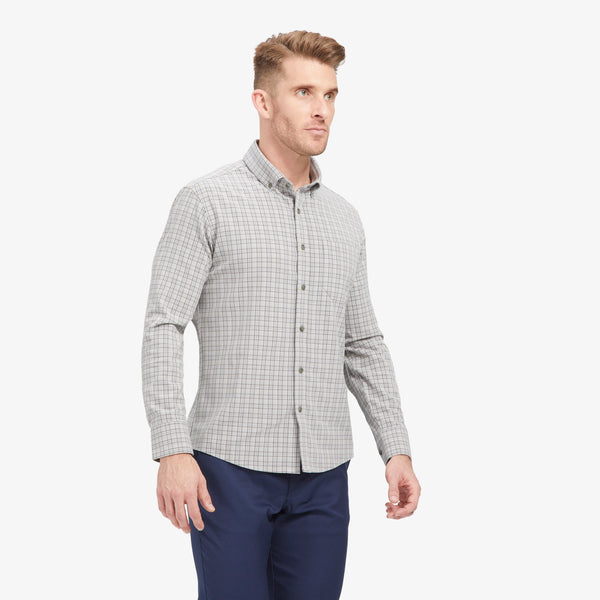 City Flannel - Gray Multi Plaid, lifestyle/model photo
