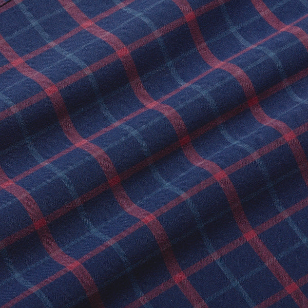 City Flannel - Navy Red Multi Large&nbsp;Plaid, fabric swatch closeup
