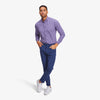 Leeward Dress Shirt - Navy Purple Gingham, lifestyle/model photo