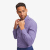 Leeward Dress Shirt - Navy Purple Gingham, fabric swatch closeup