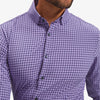 Leeward Dress Shirt - Navy Purple Gingham, lifestyle/model photo