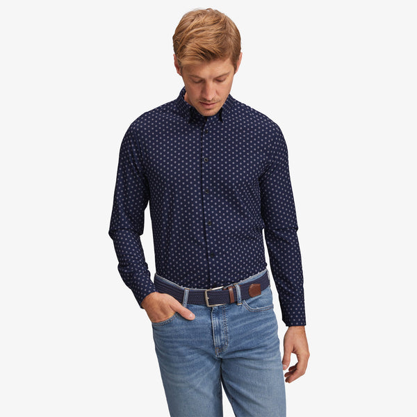 Leeward Dress Shirt - Navy Pink Floral&nbsp;Print, featured product shot