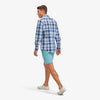 Leeward Dress Shirt - Navy Aqua Multi Large Plaid, lifestyle/model photo