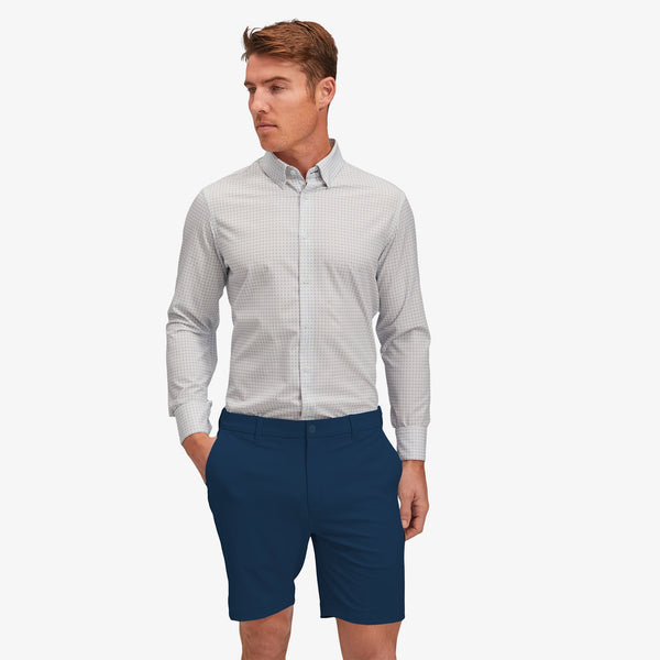 Leeward Dress Shirt - Gray Geo Basketweave&nbsp;Print, featured product shot
