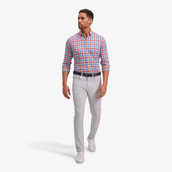 Monaco Dress Shirt - Red Blue Multi Large&nbsp;Check, lifestyle/model photo