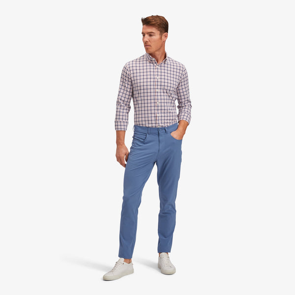 Monaco Dress Shirt - Navy Red Multi&nbsp;Plaid, lifestyle/model photo