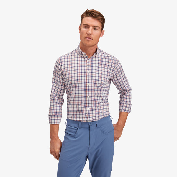 Monaco Dress Shirt - Navy Red Multi&nbsp;Plaid, featured product shot