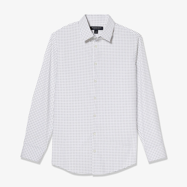 Monaco Dress Shirt - Peach Blue Mini Dot&nbsp;Print, lifestyle/model photo