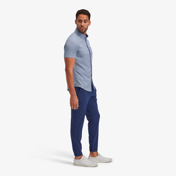 Leeward Short Sleeve - Aqua Medallion Print, lifestyle/model photo