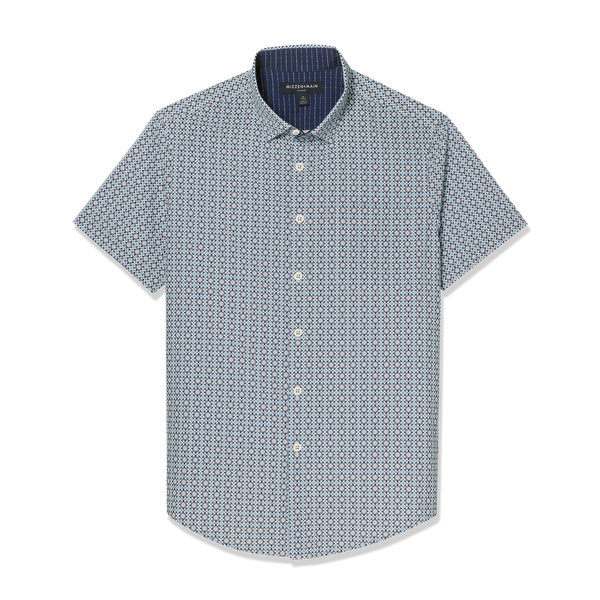 Leeward Short Sleeve - Aqua Medallion Print, lifestyle/model photo