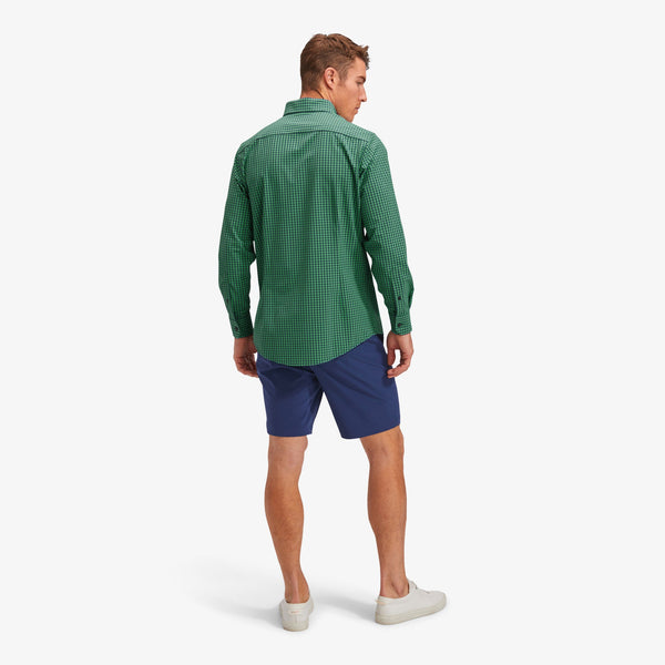 Leeward Dress Shirt - Green Navy Gingham, lifestyle/model photo