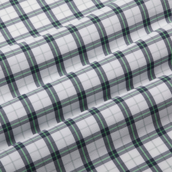 Leeward Dress Shirt - Green Navy Multi&nbsp;Plaid, fabric swatch closeup