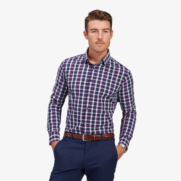 Leeward Dress Shirt - Purple Navy Large&nbsp;Check, featured product shot