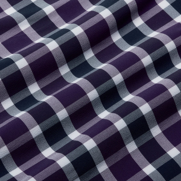 Leeward Dress Shirt - Purple Navy Large&nbsp;Check, fabric swatch closeup