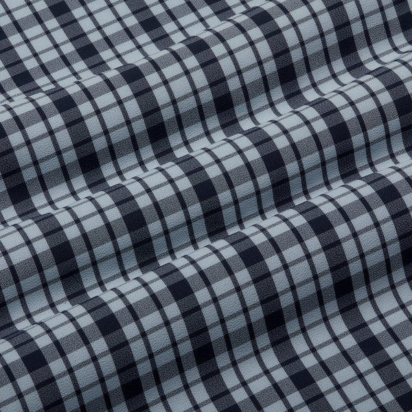Monaco Dress Shirt - Navy and Blue&nbsp;Plaid, fabric swatch closeup