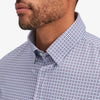 Monaco Dress Shirt - Blue Red Geo Print, lifestyle/model photo