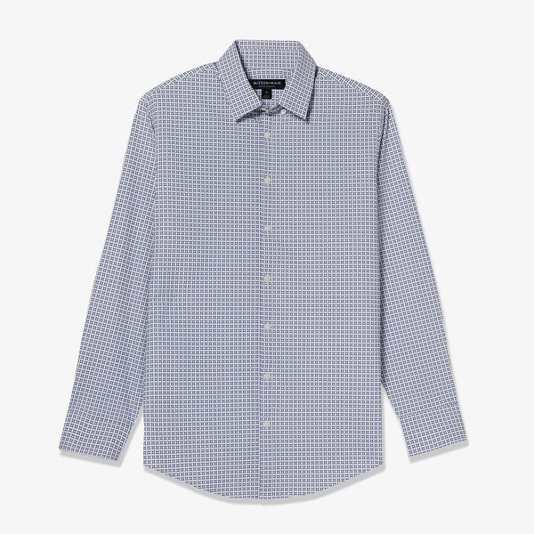 Monaco Dress Shirt - Blue Red Geo&nbsp;Print, lifestyle/model photo