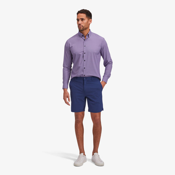 Monaco Dress Shirt - Navy Pink Mini Geo&nbsp;Print, lifestyle/model photo