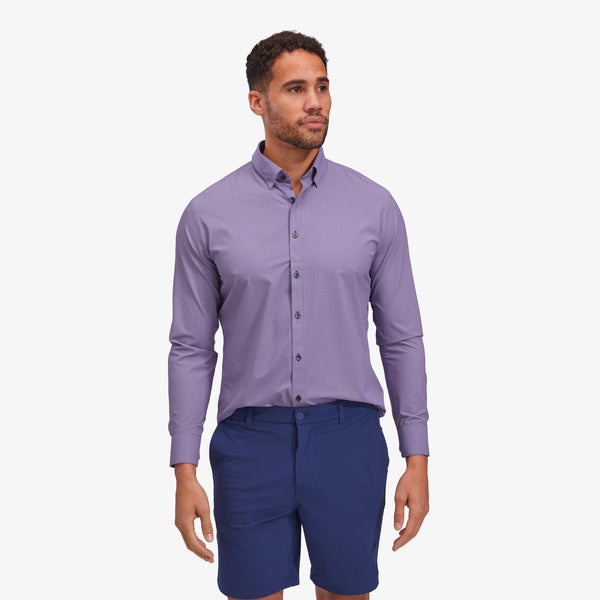 Monaco Dress Shirt - Navy Pink Mini Geo&nbsp;Print, featured product shot