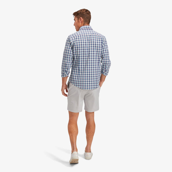 Leeward No Tuck Dress Shirt - Cobalt Blue and Pink&nbsp;Check, lifestyle/model photo