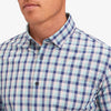 Leeward No Tuck Dress Shirt - Cobalt Blue and Pink Check, lifestyle/model photo