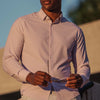 Leeward No Tuck Dress Shirt - Pink Floral Print, lifestyle/model photo