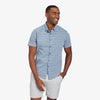 Leeward Short Sleeve - Chambray Horizontal Stripe, lifestyle/model photo
