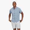 Leeward Short Sleeve - Chambray Horizontal Stripe, featured product shot