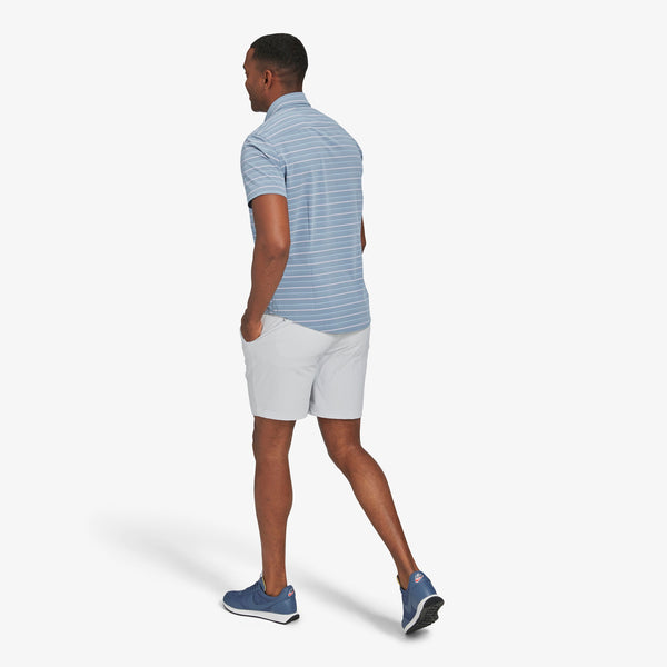 Leeward Short Sleeve - Chambray Horizontal Stripe, lifestyle/model photo