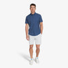 Leeward Short Sleeve - Navy Red Vertical Linear Print, lifestyle/model photo