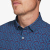 Leeward Short Sleeve - Navy Red Vertical Linear Print, lifestyle/model photo