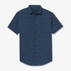 Leeward Short Sleeve - Navy Red Vertical Linear Print, lifestyle/model photo