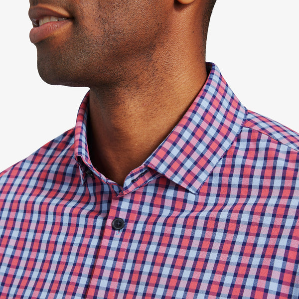 Leeward Dress Shirt - Red Navy Multi&nbsp;Check, lifestyle/model photo