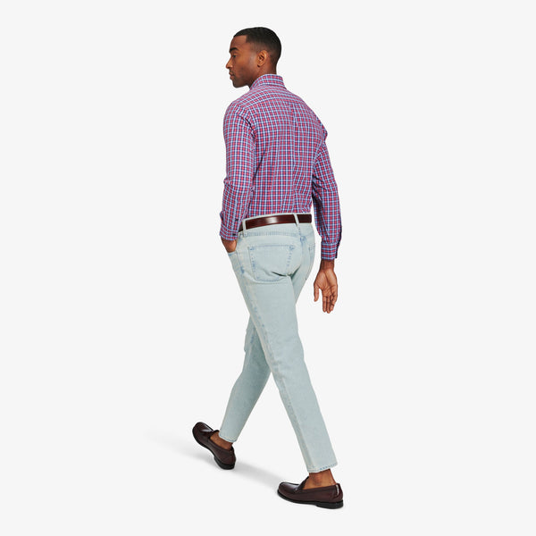 Leeward Dress Shirt - Red Navy Multi&nbsp;Check, lifestyle/model photo